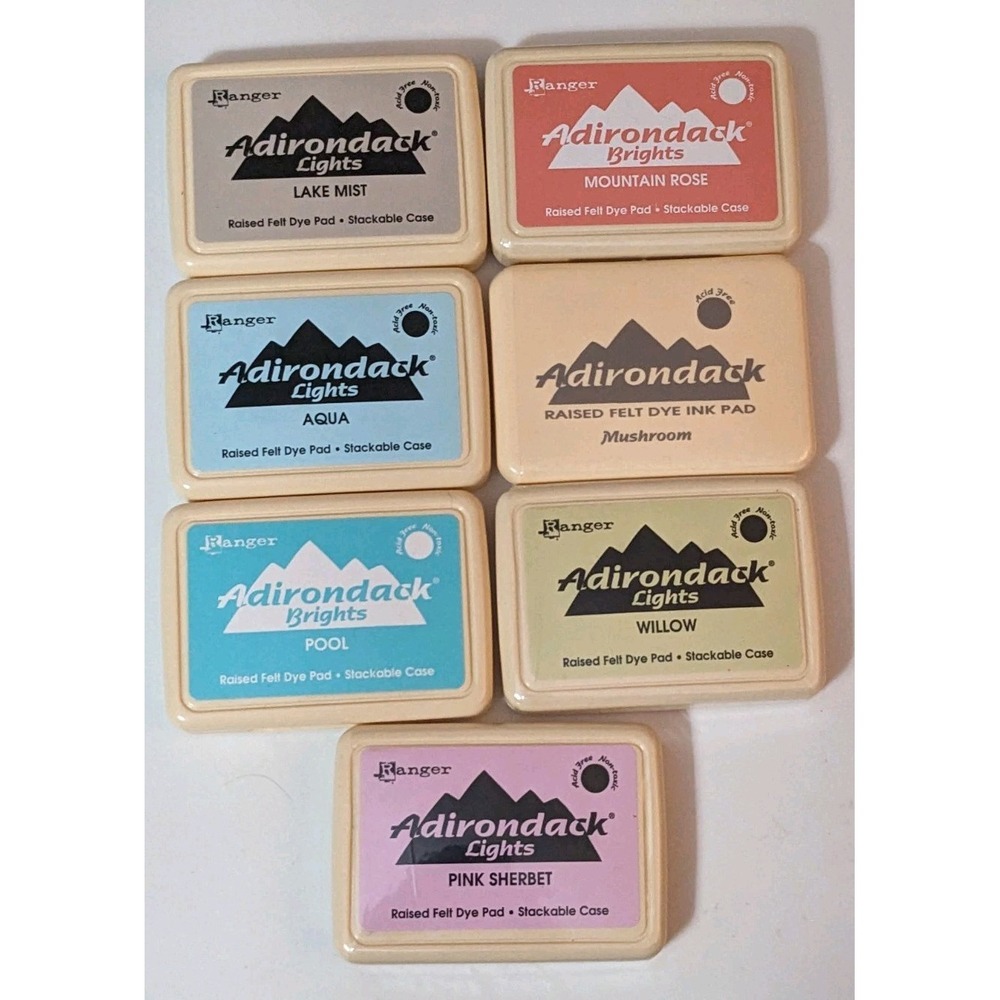 10 Ranger Adirondack Re-inker Bottles Ink Large 1oz & 10 Dye Pads READ - Picture 5 of 6